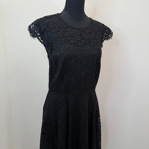 Kate Spade Black Lace Open-Back Fit & Flare Dress Size 10 Black NWT - Picture 13 of 14